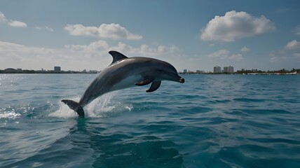 Fototapeta premium dolphin jumping out of water