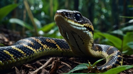 Obraz premium snake in the grass