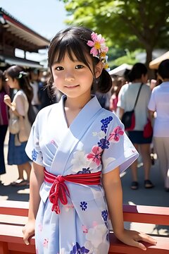 Cute little child wear white suit and give a cute smile