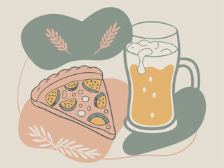 Celebrate Pizza and Beer Day with a glass of beer and a delicious pizza - the perfect combination for the evening