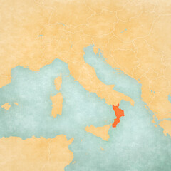 Map of Italy - Calabria