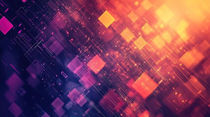 Obraz premium Overhead shot of a modern tech background with abstract geometric patterns and data flow