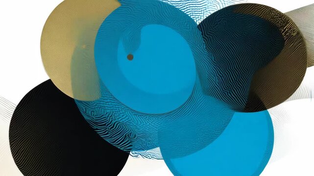 Abstract Blue and Gold Circle Pattern Background