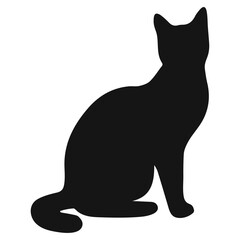 Cat black silhouette. Vector illustration 32