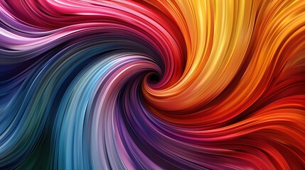 Obraz premium A vibrant swirl of colorful waves blending together, creating a dynamic and eye-catching abstract design.