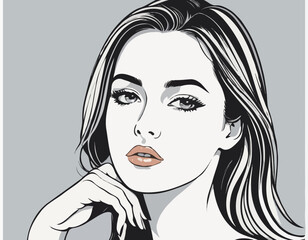 A pretty women looking worriedly. Pretty young women. Glamour girl