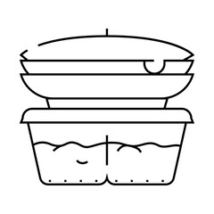cooked food set canteen line icon vector. cooked food set canteen sign. isolated contour symbol black illustration