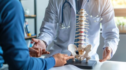 A doctor explaining spinal cord injuries to a patient.