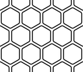 Obraz premium Hexagon background. Bold rounded hexagons mosaic pattern. Large hexagons. Seamless tileable vector illustration.
