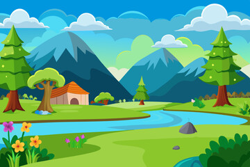 Nature landscape vector illustration