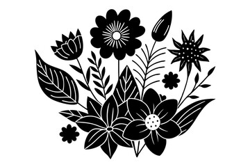 Vibrant Flora vector silhouette