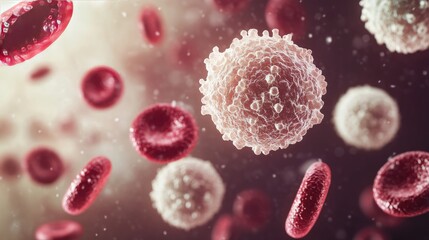 Fototapeta premium A detailed image of white blood cells, highlighted against a clean background, showcasing their role in the immune system.