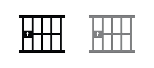Jail icon vector isolated on white background, logo concept of Jail sign on transparent background, black filled symbol