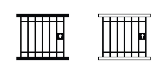 Jail icon vector isolated on white background, logo concept of Jail sign on transparent background, black filled symbol