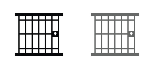 Jail icon vector isolated on white background, logo concept of Jail sign on transparent background, black filled symbol