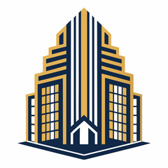 A luxury high rise building logo vector illustration