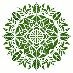 Floral Mandala Stencil Template Vector Silhouette