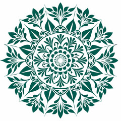 Fototapeta premium Floral Mandala Stencil Template Vector Silhouette