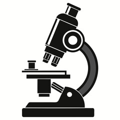 Microscope vector silhouette