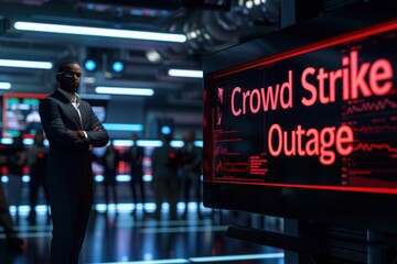 Cybersecurity Professional Monitoring CrowdStrike Outage Alert