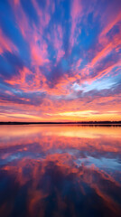 Breathtakingly Beautiful Sunset Sky: A Symphony of Orange, Purple and Blue hues