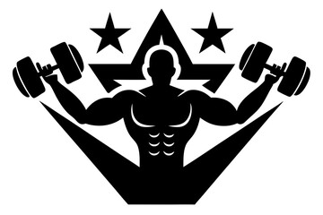  Inspirational Fitness Icons vector silhouette on white background