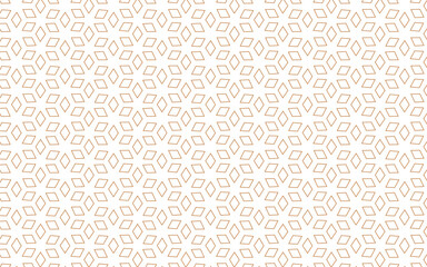 Vector abstract geometric seamless pattern. Golden lines texture, elegant floral lattice, mesh, weave. Oriental traditional luxury background.