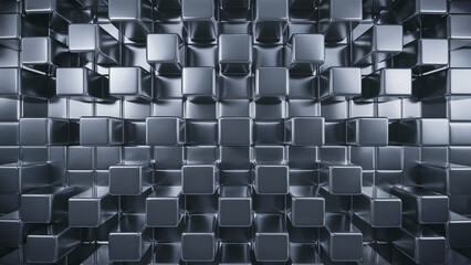 Fototapeta premium Made in 3D and grey rectangular wallpaper