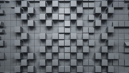 Made in 3D and grey rectangular wallpaper