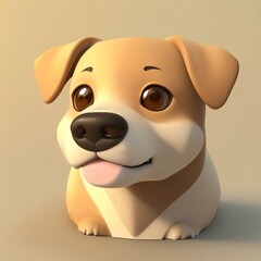 Fototapeta premium Stylish animated 3D dog icon for digital use, perfect for websites and apps, with dynamic movement and playful design, ideal for enhancing user interfaces and digital branding