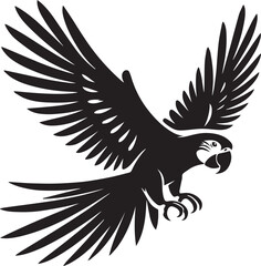 Fototapeta premium Beautiful parrot bird Silhouette isolated on white background Minimalist parrot vector shape