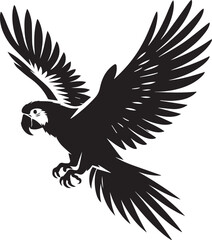 Obraz premium Beautiful parrot bird Silhouette isolated on white background Minimalist parrot vector shape
