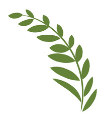 Single branch with green leaf.