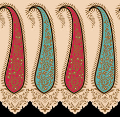 illustration of an floral background paisley border 