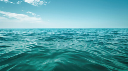 Obraz premium Teal ocean reflects clear sky serene beauty