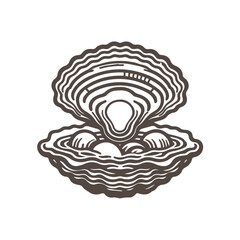 Oysters vector icon doodle style flat design
