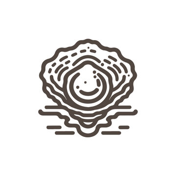 brown oyster shell with pearl clip art preview
