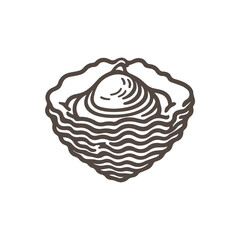 Oysters vector icon doodle style flat design