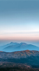 Minimalist peaceful outdoors landscape with negative space and nature elements.