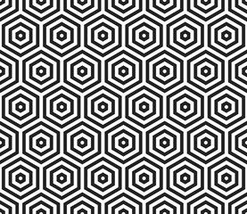 Honeycomb Background. Stacked hexagon bold mosaic cell. Large hexagon shapes. Seamless tileable vector illustration.