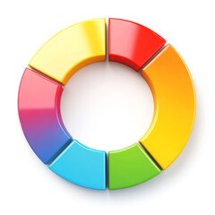 Obraz premium 3d render Illustration of Piechart isolated on white and copy space for business concept.