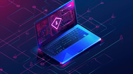 Laptop showing cybersecurity best practices