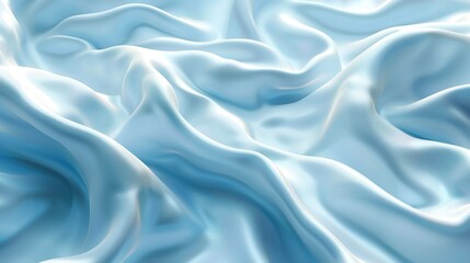 Obraz premium Luxurious smooth blue satin fabric with gentle folds and soft texture, perfect for backgrounds, textiles, and fashion design projects.