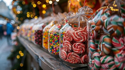 Candy bar at a christmas market