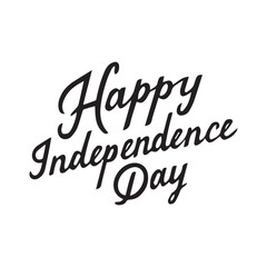 Happy Independence Day  Calligraphy  lettering card calligraphy isolated , on white background PNG.eps