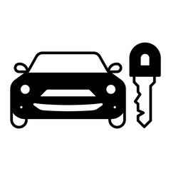 car rental icon. black fill icon