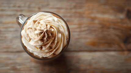 Mocha with whipped background illustration