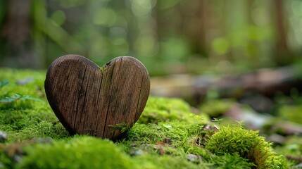 Heart of Wood in a Mossy Forest