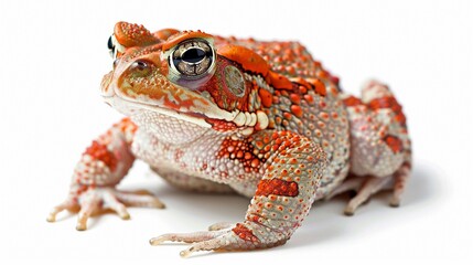 Red toad on a plain white background.