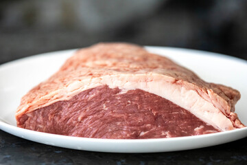 Raw picanha beef special for barbecue and roasts